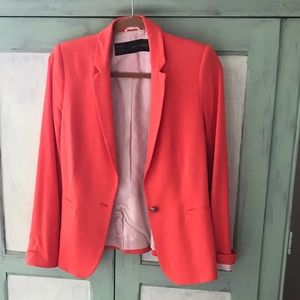 Zara Basic Coral Blazer